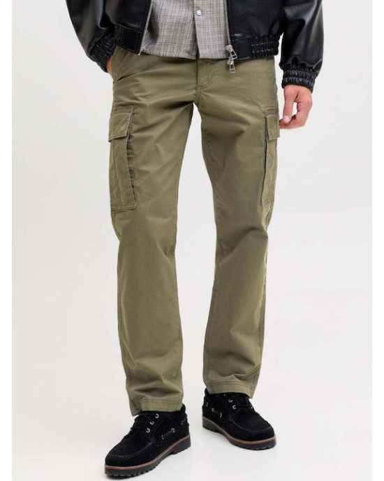 Παντελόνι Jack N Jones χακί CASUAL