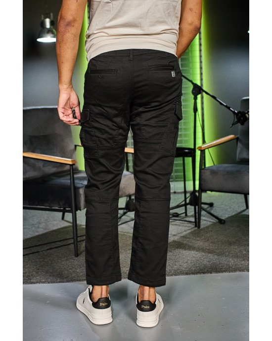 Παντελόνι Cargo Marcus μαύρο CASUAL