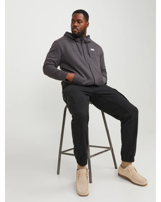 Παντελόνι Cargo Jack N Jones Plus Size μαύρο CASUAL