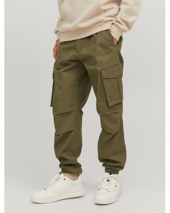 Παντελόνι Cargo Jack N Jones λαδί CASUAL