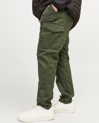 Παντελόνι Cargo Jack N Jones Plus Size λαδί