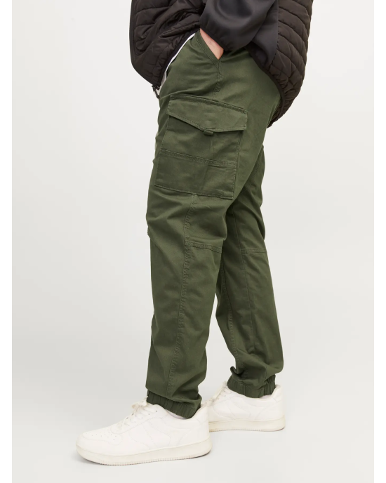 Παντελόνι Cargo Jack N Jones Plus Size λαδί CASUAL