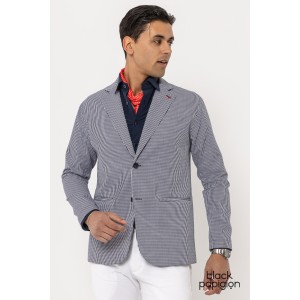 Σακάκι Vittorio Gerano άσπρο με καρό μπλε