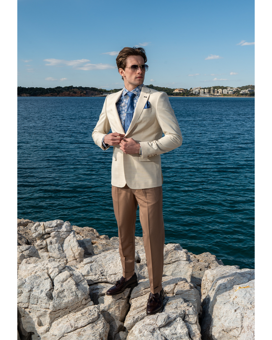 Σακάκι Black Papigion Napoli μπεζ ΣΑΚΑΚΙΑ