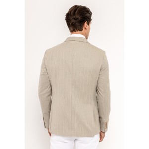 Σακάκι Vittorio Florida μπεζ με άσπρη ρίγα