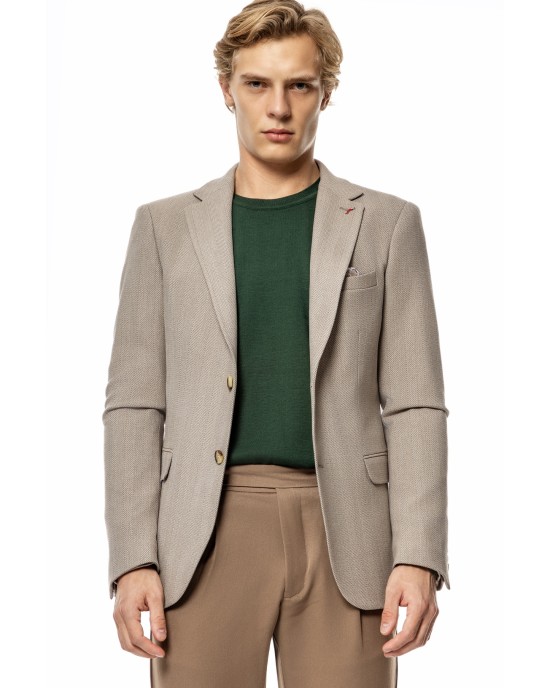 Σακάκι Vittorio Lucito μπεζ ΣΑΚΑΚΙΑ