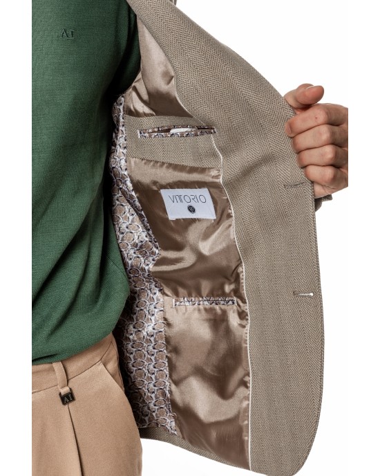 Σακάκι Vittorio Lucito μπεζ ΣΑΚΑΚΙΑ