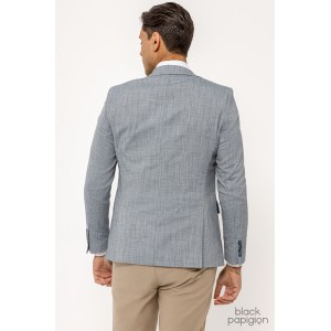 Σακάκι Black Papigion μπλε με καφέ ρίγα