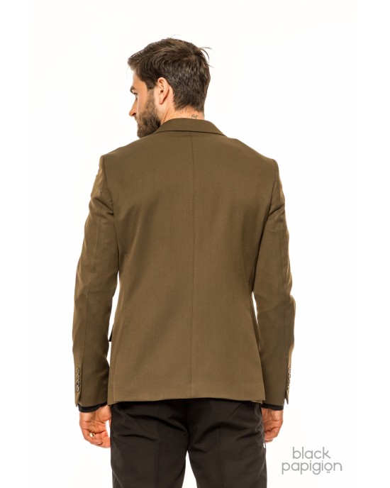 Σακάκι Black Papigion χακί ΣΑΚΑΚΙΑ