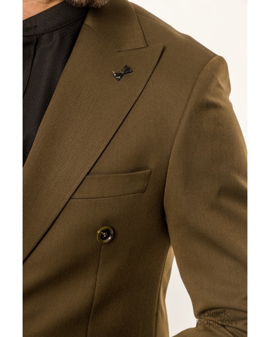 Σακάκι Black Papigion χακί ΣΑΚΑΚΙΑ