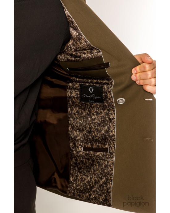 Σακάκι Black Papigion χακί ΣΑΚΑΚΙΑ