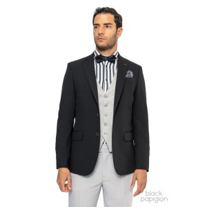 Σακάκι Black Papigion μαύρο