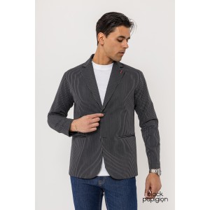 Σακάκι Vittorio Gerano μαύρο με ασπρή ρίγα