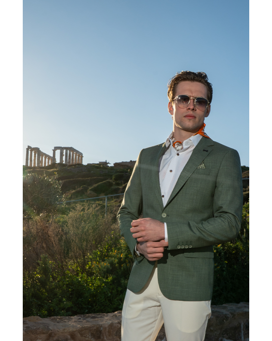 Σακάκι Black Papigion Bermano λαδί ΣΑΚΑΚΙΑ