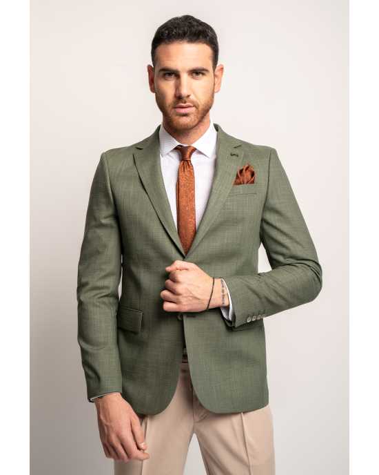 Σακάκι Black Papigion Bermano λαδί ΣΑΚΑΚΙΑ