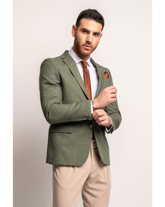 Σακάκι Black Papigion Bermano λαδί ΣΑΚΑΚΙΑ