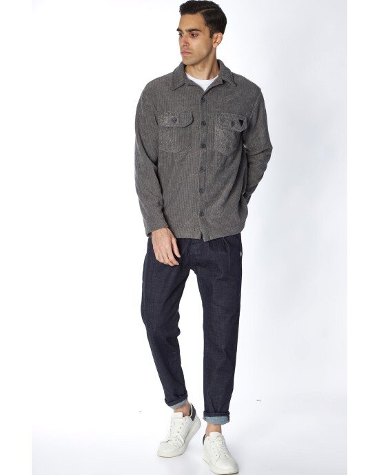 Πουκάμισο Overshirt Rebel γκρι SLIM FIT