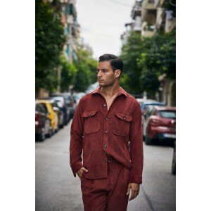 Πουκάμισο Overshirt Vittorio Fozia κεραμιδί Πουκάμισο Overshirt Vittorio Fozia κεραμιδί