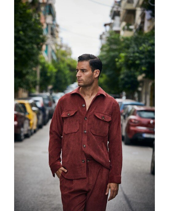 Ζακέτα Overshirt Vittorio Fozia Κεραμιδί CASUAL