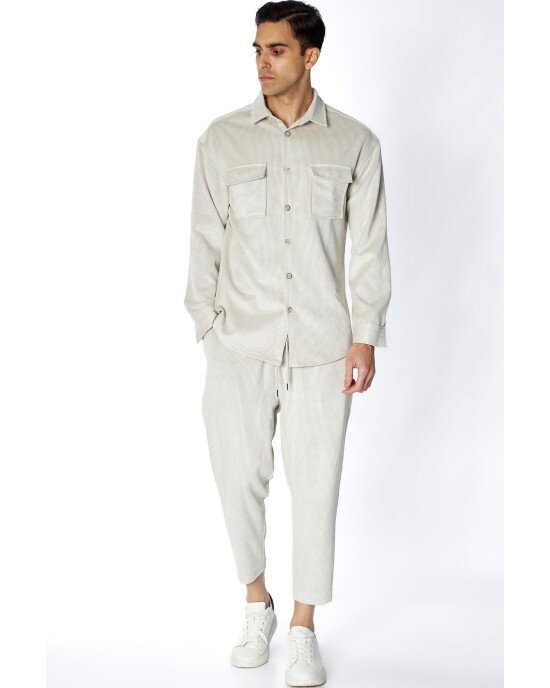 Πουκάμισο Overshirt Henry εκρού SLIM FIT