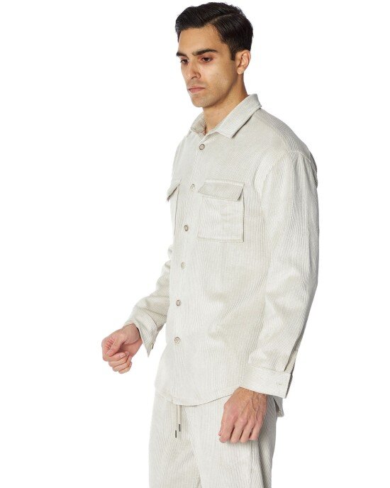 Πουκάμισο Overshirt Henry εκρού SLIM FIT