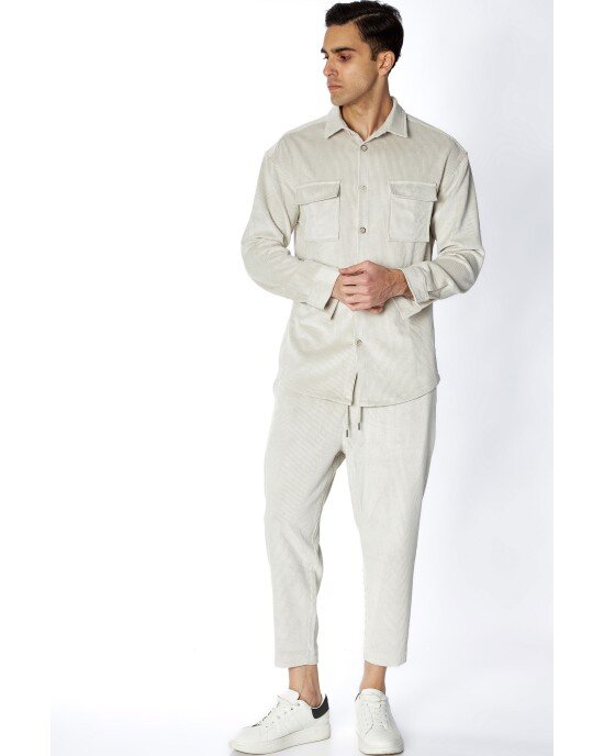 Πουκάμισο Overshirt Henry εκρού SLIM FIT