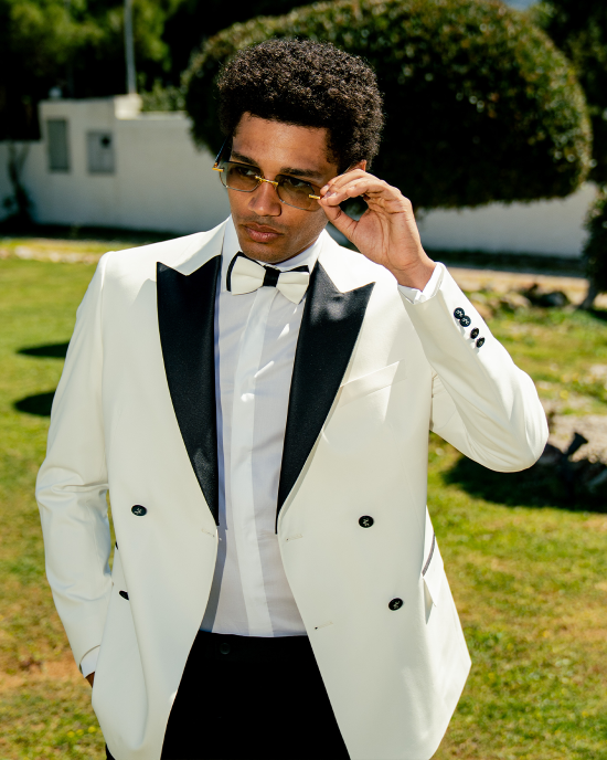 Κοστούμι 19V69 Italia Versace Abbigliamento Rolex Roma άσπρο SLIM FIT