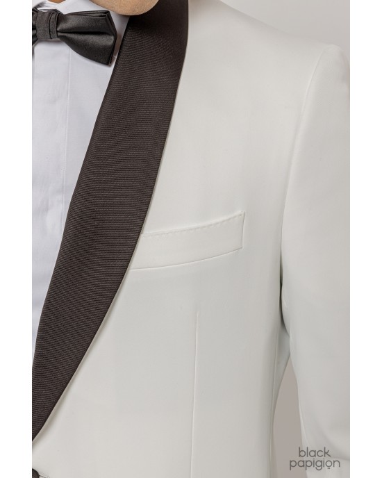 Κοστούμι Michael Kors Tuxedo Shawl άσπρο SLIM FIT