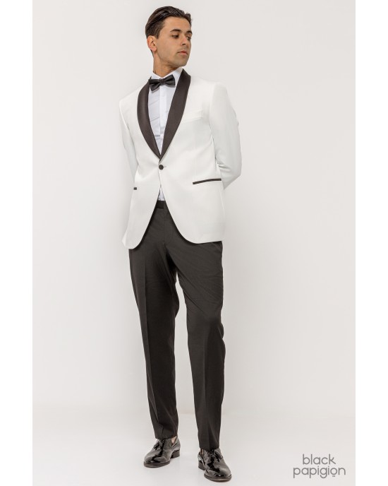 Κοστούμι Michael Kors Tuxedo Shawl άσπρο SLIM FIT