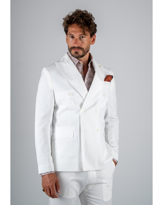 Κοστούμι Over/D άσπρο SLIM FIT