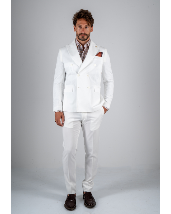 Κοστούμι Over/D άσπρο SLIM FIT