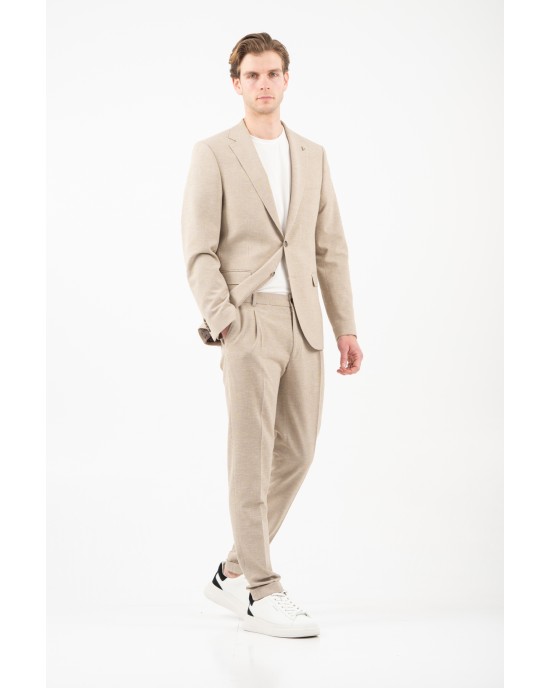 Κοστούμι Vittorio Barozi μπεζ SLIM FIT