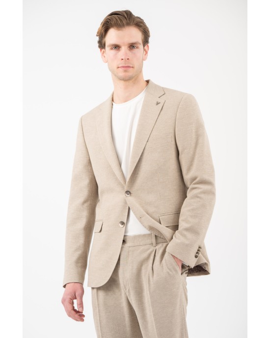 Κοστούμι Vittorio Barozi μπεζ SLIM FIT