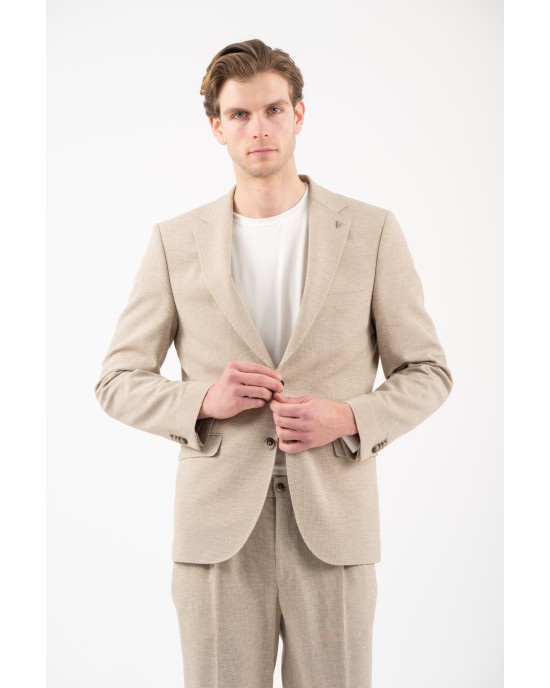 Κοστούμι Vittorio Barozi μπεζ SLIM FIT