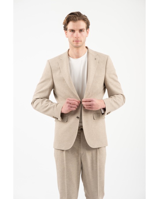 Κοστούμι Vittorio Barozi μπεζ SLIM FIT