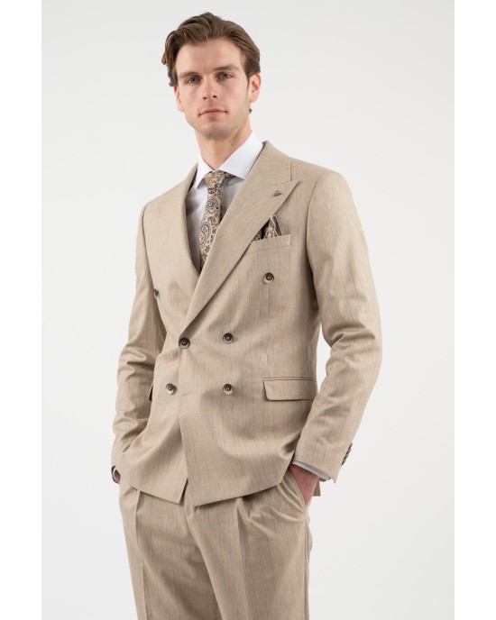 Κοστούμι Vittorio Veronese μπεζ SLIM FIT