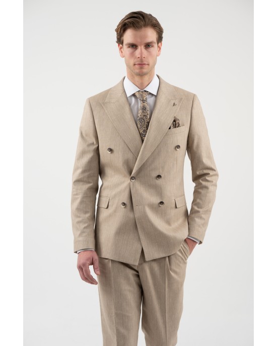 Κοστούμι Vittorio Veronese μπεζ SLIM FIT
