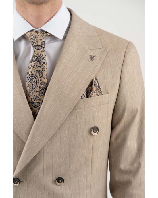 Κοστούμι Vittorio Veronese μπεζ SLIM FIT