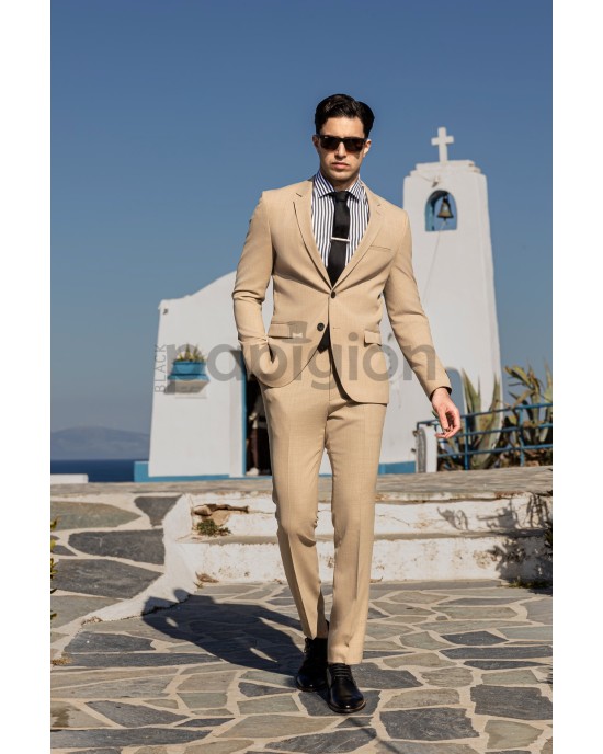 Κοστούμι Hugo μπεζ SLIM FIT