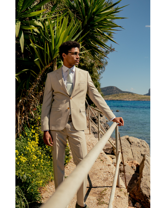 Κοστούμι Hugo μπεζ SLIM FIT