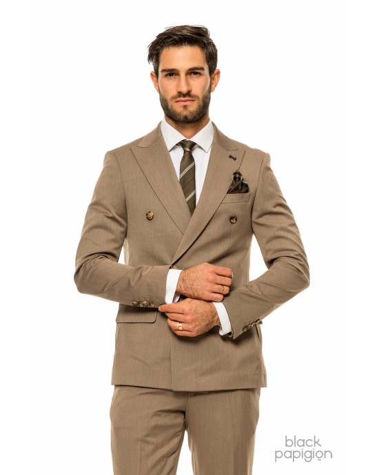 Κοστούμι Black Papigion μπεζ SLIM FIT
