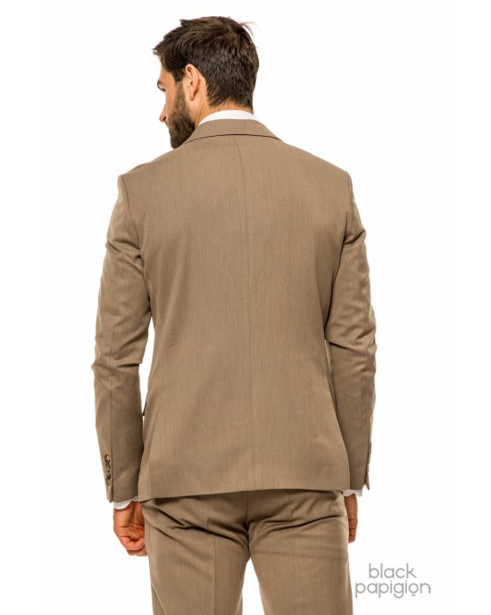 Κοστούμι Black Papigion μπεζ SLIM FIT