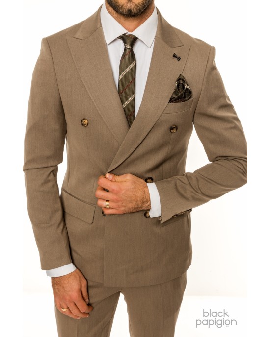 Κοστούμι Black Papigion μπεζ SLIM FIT