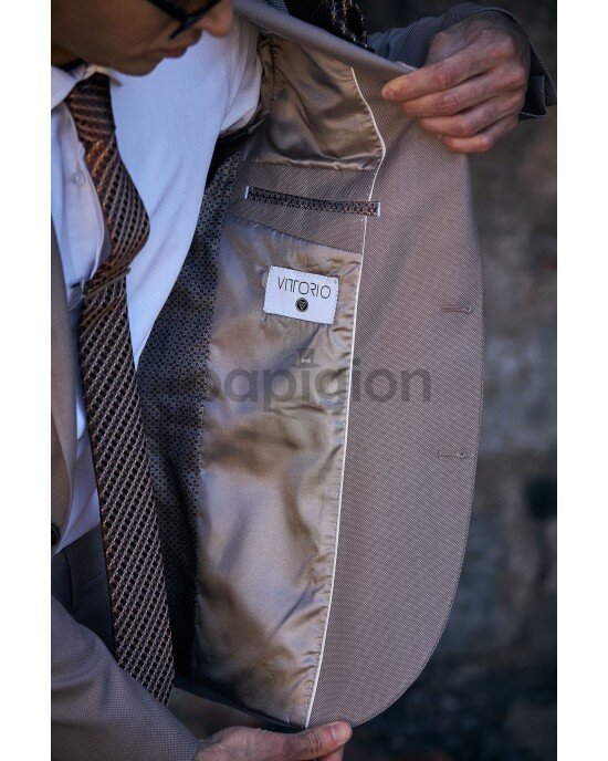 Κοστούμι Vittorio Varese μπεζ SLIM FIT Κοστούμι Vittorio Varese μπεζ SLIM FIT
