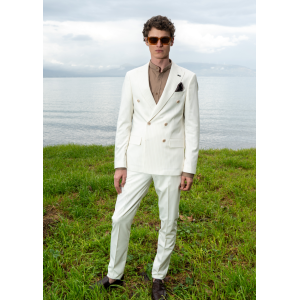 Κοστούμι Black Papigion Mandova μπεζ με ριγά