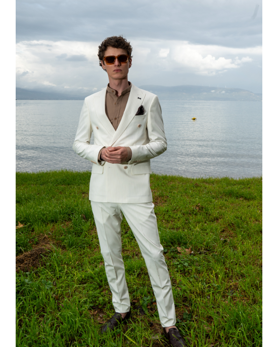 Κοστούμι Black Papigion μπεζ SLIM FIT