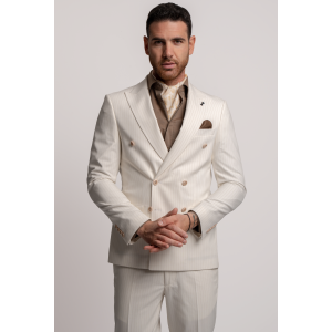 Κοστούμι Black Papigion Mandova μπεζ με ριγά