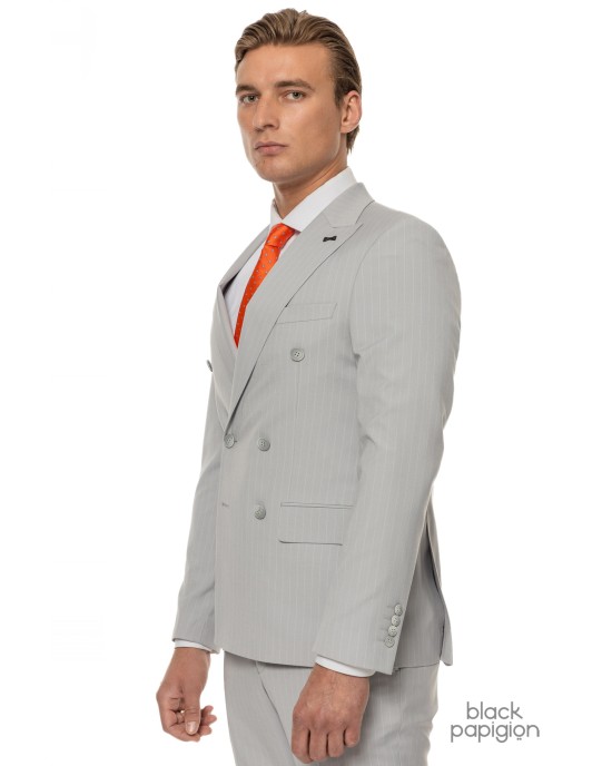 Κοστούμι Black Papigion γκρι SLIM FIT