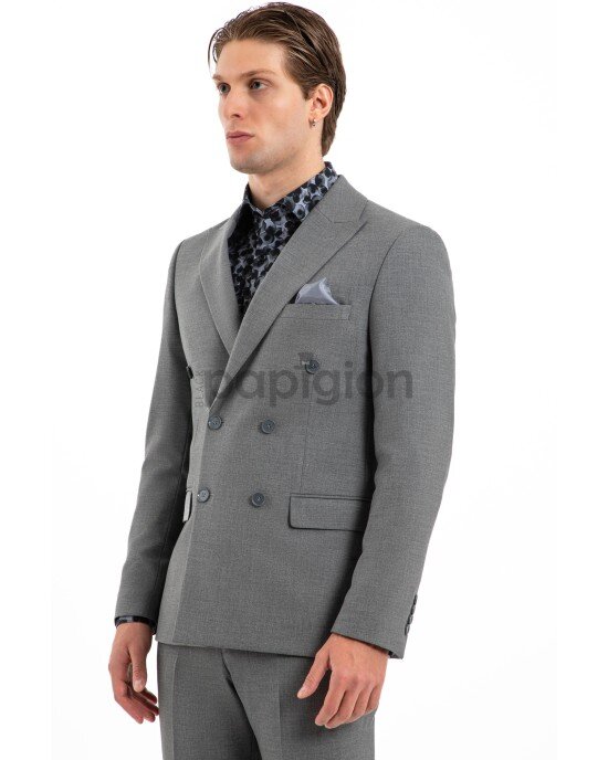 Κοστούμι Vittorio Pescara γκρι SLIM FIT