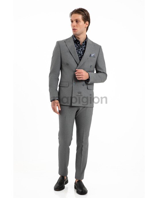Κοστούμι Vittorio Pescara γκρι SLIM FIT